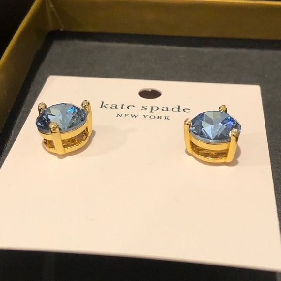 KATE SPADE Light Blue ‘Rise and Shine’ Blue and Gold Earrings - Picture 5 of 7